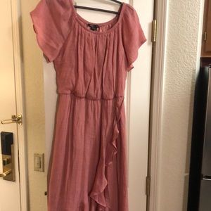 Spring/Summer dress. Dusty Rose. Long in the back in front. Under garment.